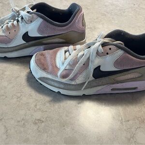 Nike AIR Max 90 Futura Sneakers — Pink, White & Brown Accents 6Y